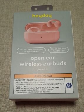 New heyday Open-Ear Wireless Earbuds - Pink Charging Case